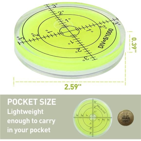 Golf Green Reader Pro Putt Golf Ball Marker Round Bubble Level High Precision - Picture 3 of 7
